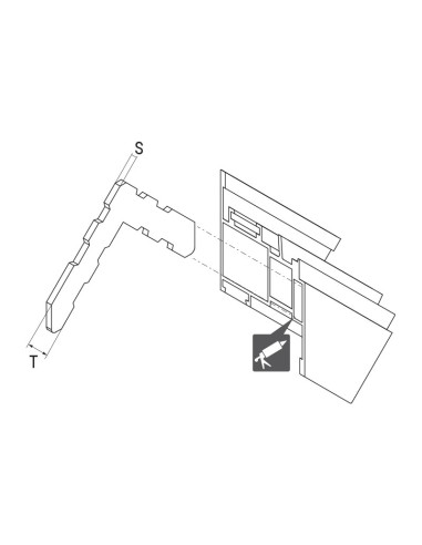SE106-30 - Équerre pour chambre extérieure pour agrafage et collage