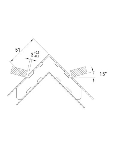 SE360-35 - Corner cleat for external chamber (crimping and gluing)