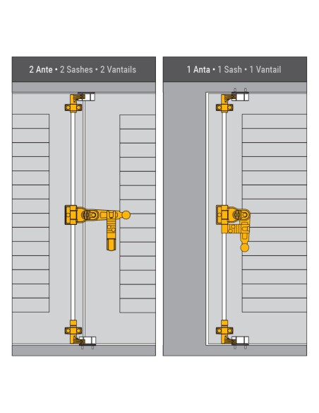 24001 - Kit poignée longue en zamak pour espagnolette