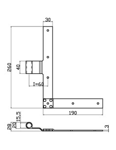 L6020DX - Shutter hinge right side - Series 60 - I   62 mm 2