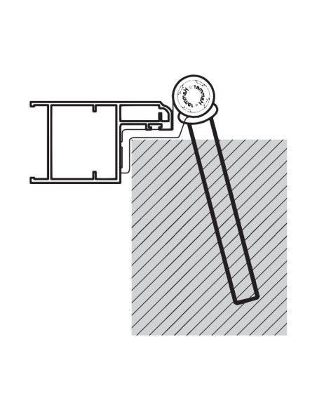 2080.095 - Flap hinge right/left side H2S System - A   9,5 mm (4th hole) - Offset   16 mm