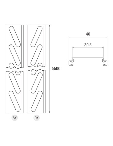 3312 - Louvers for fixed slats shutters - 50 x 10 mm - Slot 31 mm