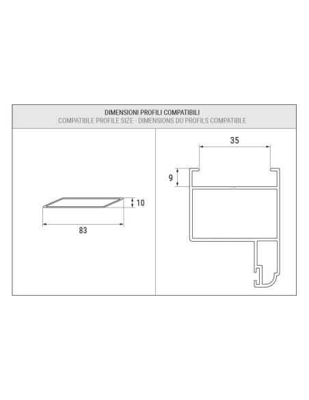 3634 - Louvers for fixed slats shutters - 83 x 10 mm - Slot 35 mm