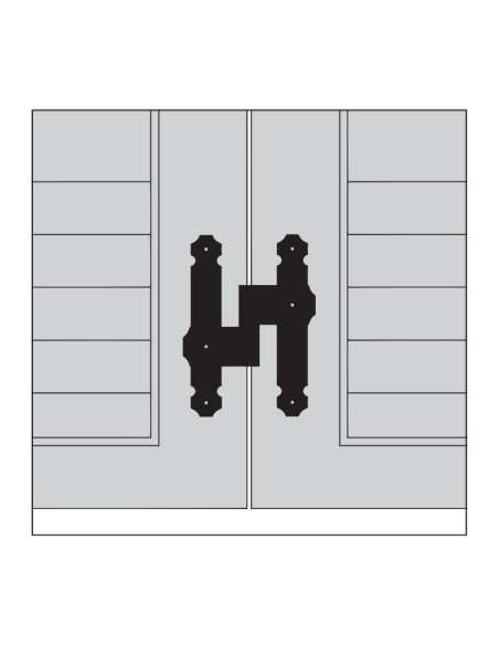 3A58DX - Third shutter right hinge - I   58,5 mm - Offset 20 mm