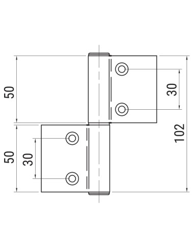 AG-DCB - Hinge for indoor aluminium/wood doors - Frame with groove