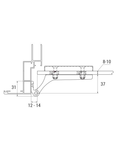 CV0106 - Hinge for internal glass / aluminum door