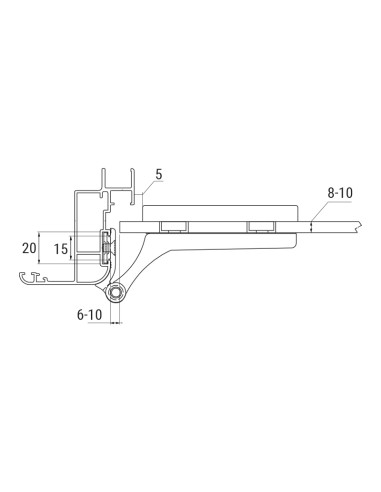 CV0534 - Hinge for internal glass / aluminum door