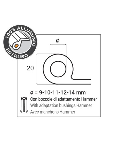 1/70 - Straight hinge vertically adjustable