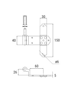 2126 - Internal pivot with height adjustable pin 2