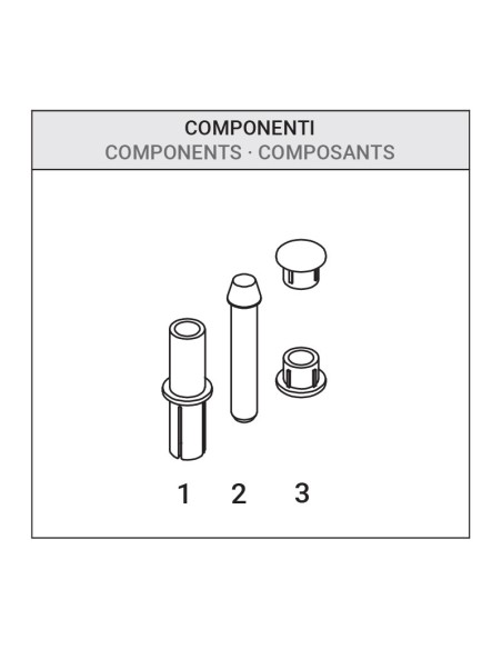 AG - Charnière pour portes d'intérieur en aluminium/bois, 3+3 trous