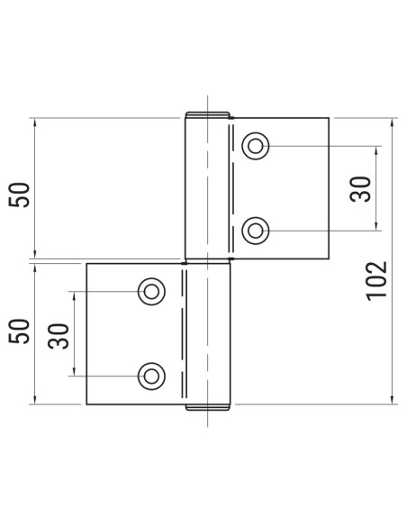 AG-26 - Hinge for indoor aluminium/wood doors - Frame with groove