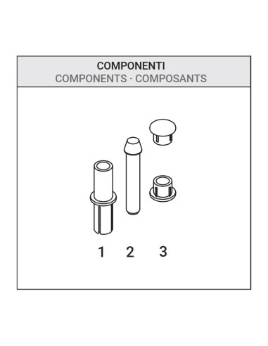 AG-RN - Charnière pour portes d’intérieur en aluminium/bois, 2 trous