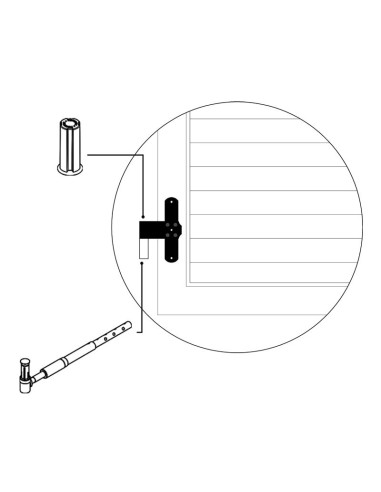 2044 - T-shaped hinge - Series 20 - I   61,5 mm - Offset   23 mm