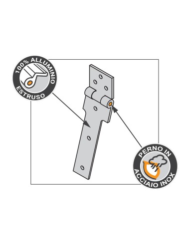 6716.1 - Charnière pour volet articulé à la génois - Recouvrement 2,5 mm