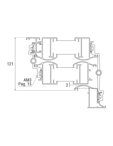 AM4 - Hinge with threader plate and long offset