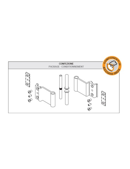 AM4 - Paumelle avec plaque à enfiler - Déport long