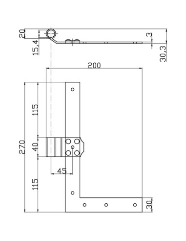 L7023DX - Shutter hinge right side - Series 70 - I   45 mm