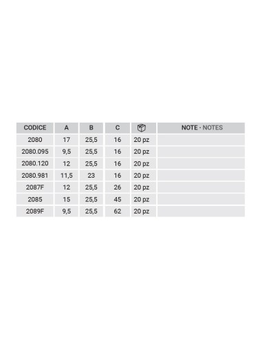 2080 - Flap hinge right/left side H2S System - A   17 mm (4th hole) - Offset   16 mm