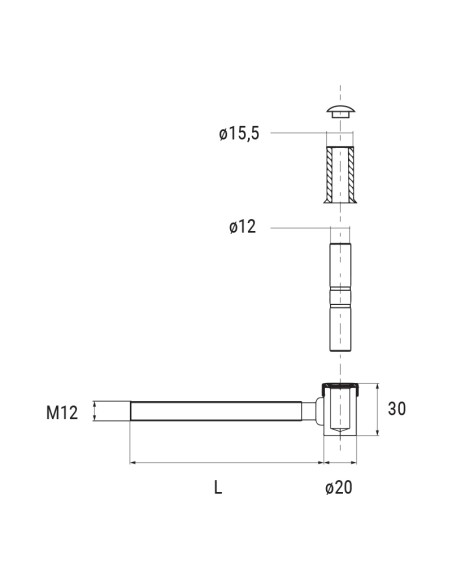 2104 - Pivot for chemical anchor bolt with pull-out pin