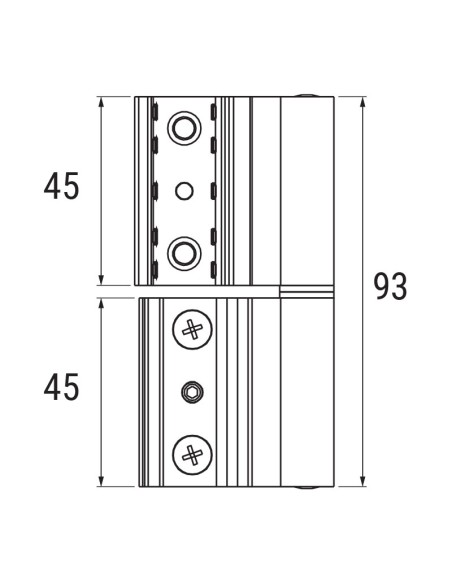 AM3 - Hinge with threader plate and a 3rd hole