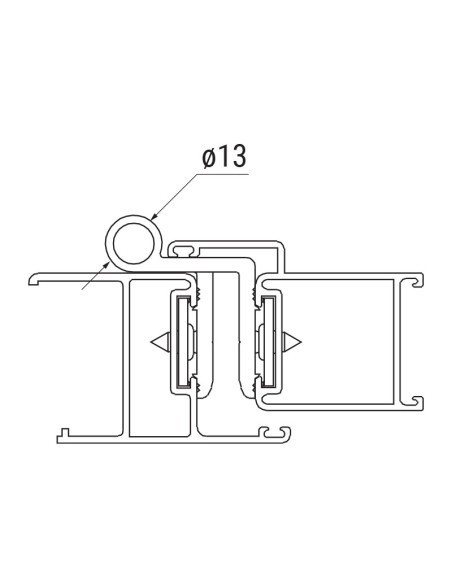 AN009 - Two wings hinge in aluminium - Overlap