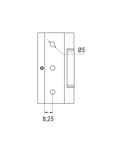 CV0602 - Paumelle pour portes d'intérieur en verre / aluminium