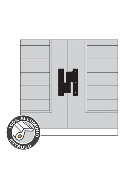 P0110DX - Third shutter hinge right side in aluminium - I 59 mm