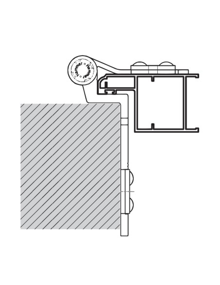 2040 - T-shaped hinge in aluminium - Series 20 - I   48 mm