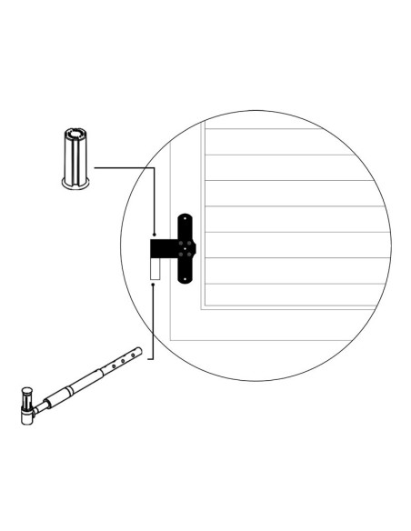 2044 - T-shaped hinge - Series 20 - I   61,5 mm - Offset   23 mm