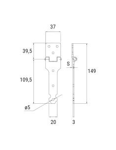 6716RC - Charnière pour volet articulé à la génoise - Recouvrement 11 mm 2