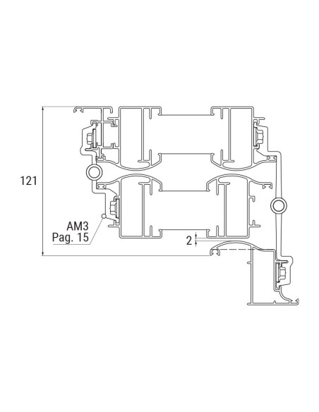 AM4 - Hinge with threader plate and long offset