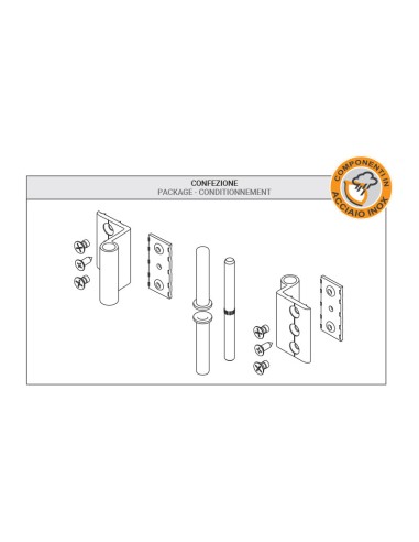 AN009 - Cerniera a due ali in alluminio - sormonto