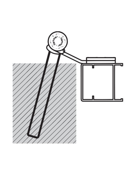 L4021DX - Shutter hinge right side - Series 40 - I   23 mm - Offset   22 mm.