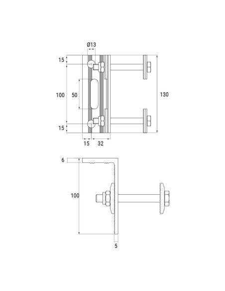 1061 - Extruded aluminium side bracket for façades