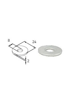 HE-RO08X24 - RONDELLA 8X24X2 INOX PER MORSETTO M8