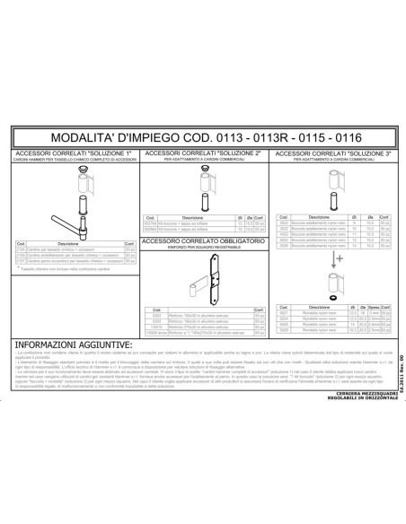 0113 - Straight hinge - adjustable - 87 mm - Coplanar