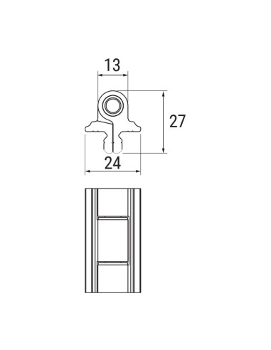 09033CATCEN - Hinge for blind shutters in aluminium - 45 mm