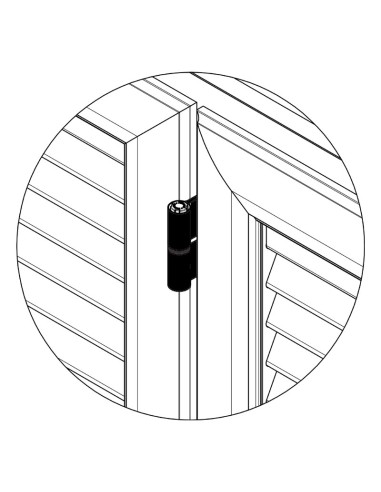2083DX - Hinge right side for third casement, adjustable - H2S System