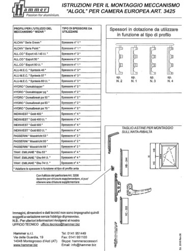3425 - Algol - One-way mechanism for eurogroove chamber