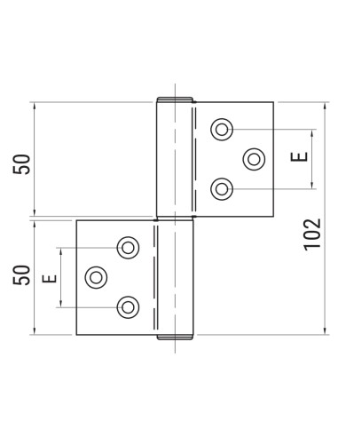 AG-17116 - Hinge for indoor aluminium/wood doors - Frame without groove