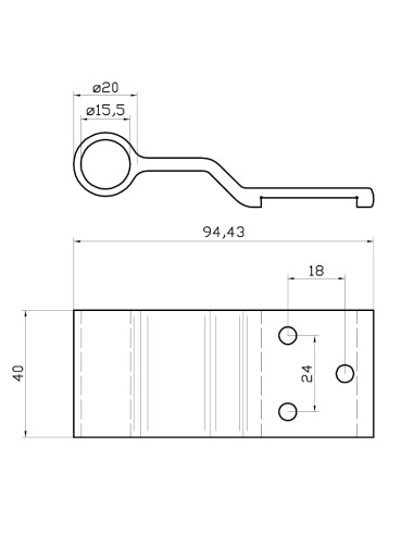 1/70 - Charnière pour équerre de volet réglage vertical
