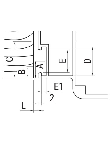 AG-105 - Cerniera porte interne alluminio/legno 3+2 fori