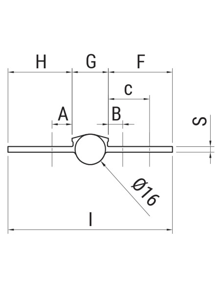 AG-DCA17044 - Hinge for indoor aluminium/wood doors - Frame with groove