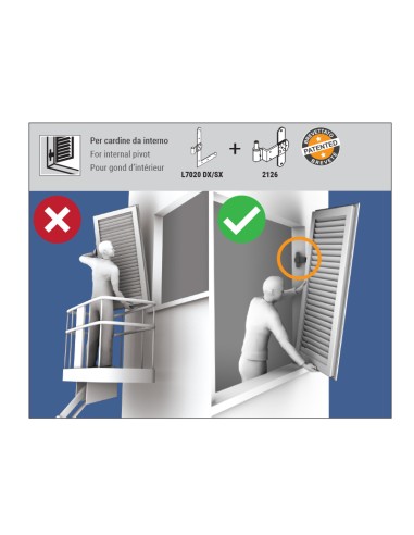 L7020DX - Shutter hinge right side - Series 70 - I   48 mm