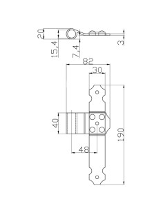 7020DX - Middle shutter hinge right side - Series 70 - I   48 mm 2