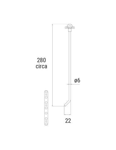 5007_OXNERO - Shutter rod tuscan style in aluminium with nylon parts