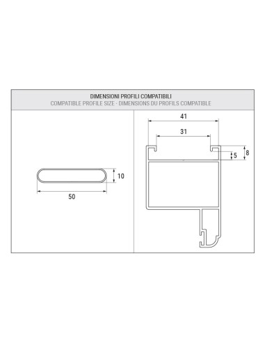 3312 - Lattes pour volets, lamelles fixes - 50 x 10 mm - Rainure 31 mm