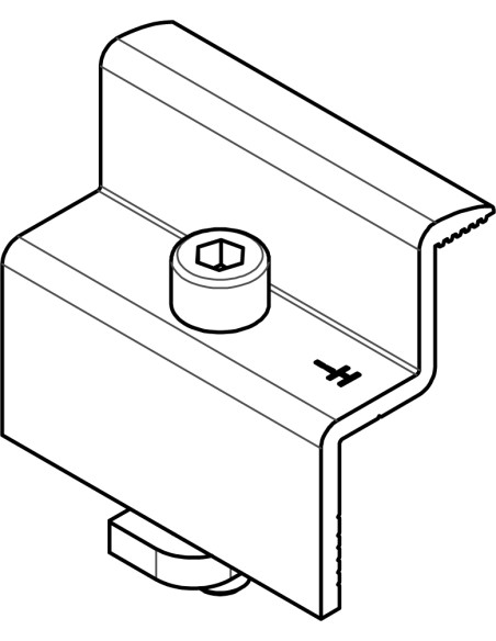 HE-MTM-31 - End preassembled aluminium PV clamp H 31