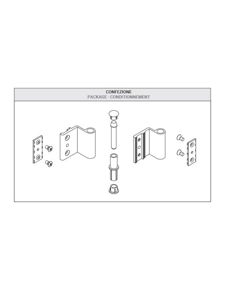 AW3 - Paumelle avec plaque à enfiler et troisième trou