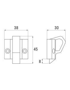 3296 - Nylon lock for genovese style shutter, with 2 screws 2